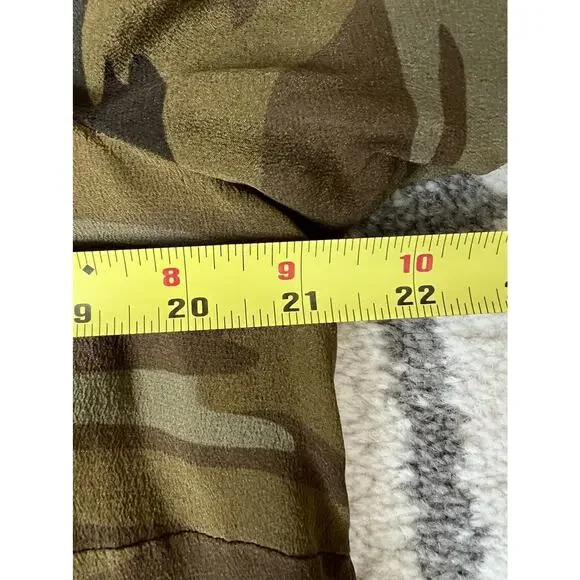 JOHNNY WAS Workshop 100% Silk Ciro Camo Embroidered Flare Sleeve Tunic Blouse - Picture 14 of 15